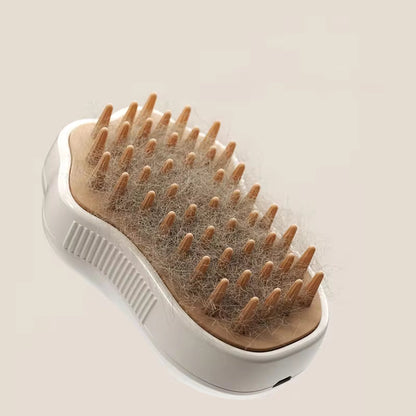 Revolutionary 3-in-1 Electric Pet Grooming Brush with Steam Spray - Effortless Hair Removal & Massage for Cats and Dogs!