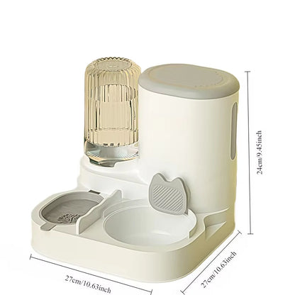 Automatic Pet Feeder and Water Dispenser for Cats and Dogs, Integrated Food and Water Bowl