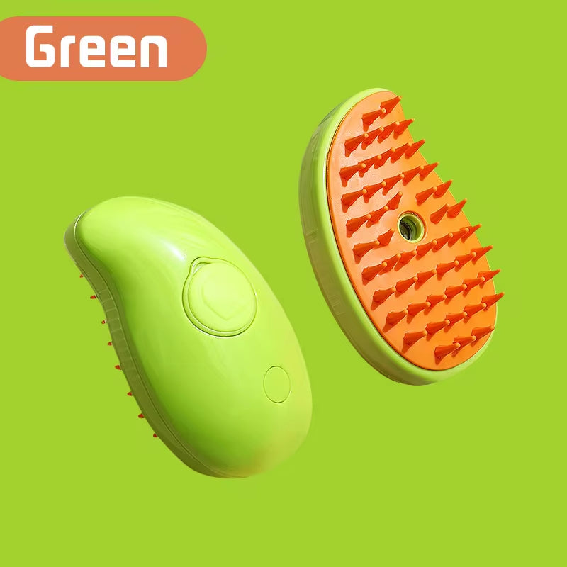 Revolutionary 3-in-1 Electric Pet Grooming Brush with Steam Spray - Effortless Hair Removal & Massage for Cats and Dogs!